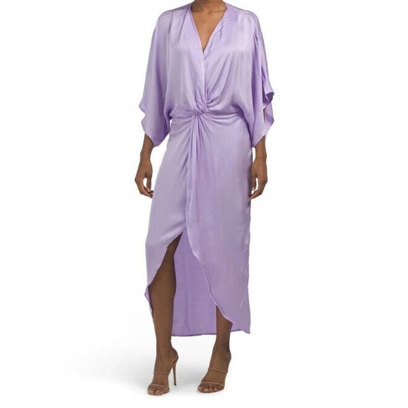 Young Fabulous & Broke Dresses & Skirts - Young Fabulous & Broke Purple Surplice Kimono Twisted Hi Low Siren Dress XS NWT